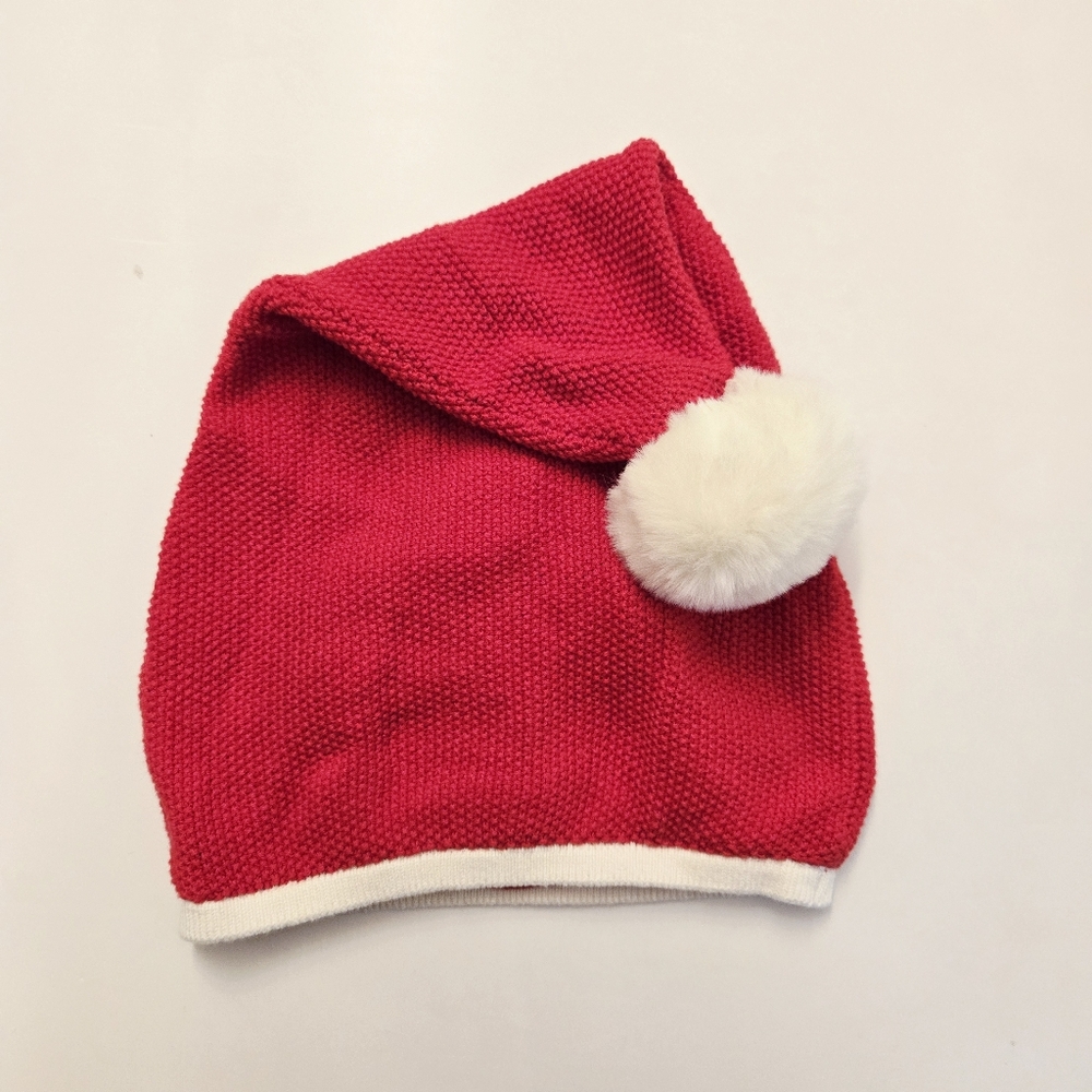 Janie and Jack Festive Santa Red and White Knit Hat 12-18M